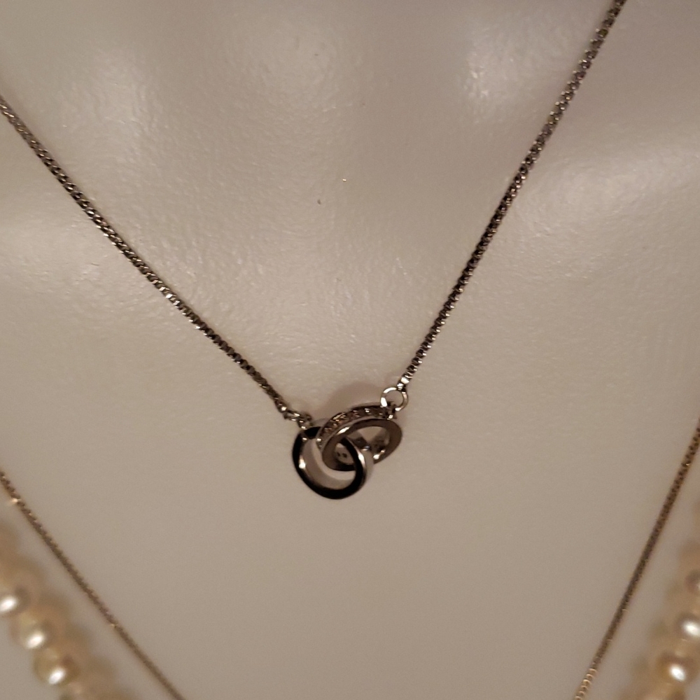 Double Interlocking Ring Necklace - image 3